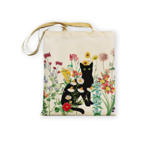 Bmuvghi Black Cat Canvas Tote Bag